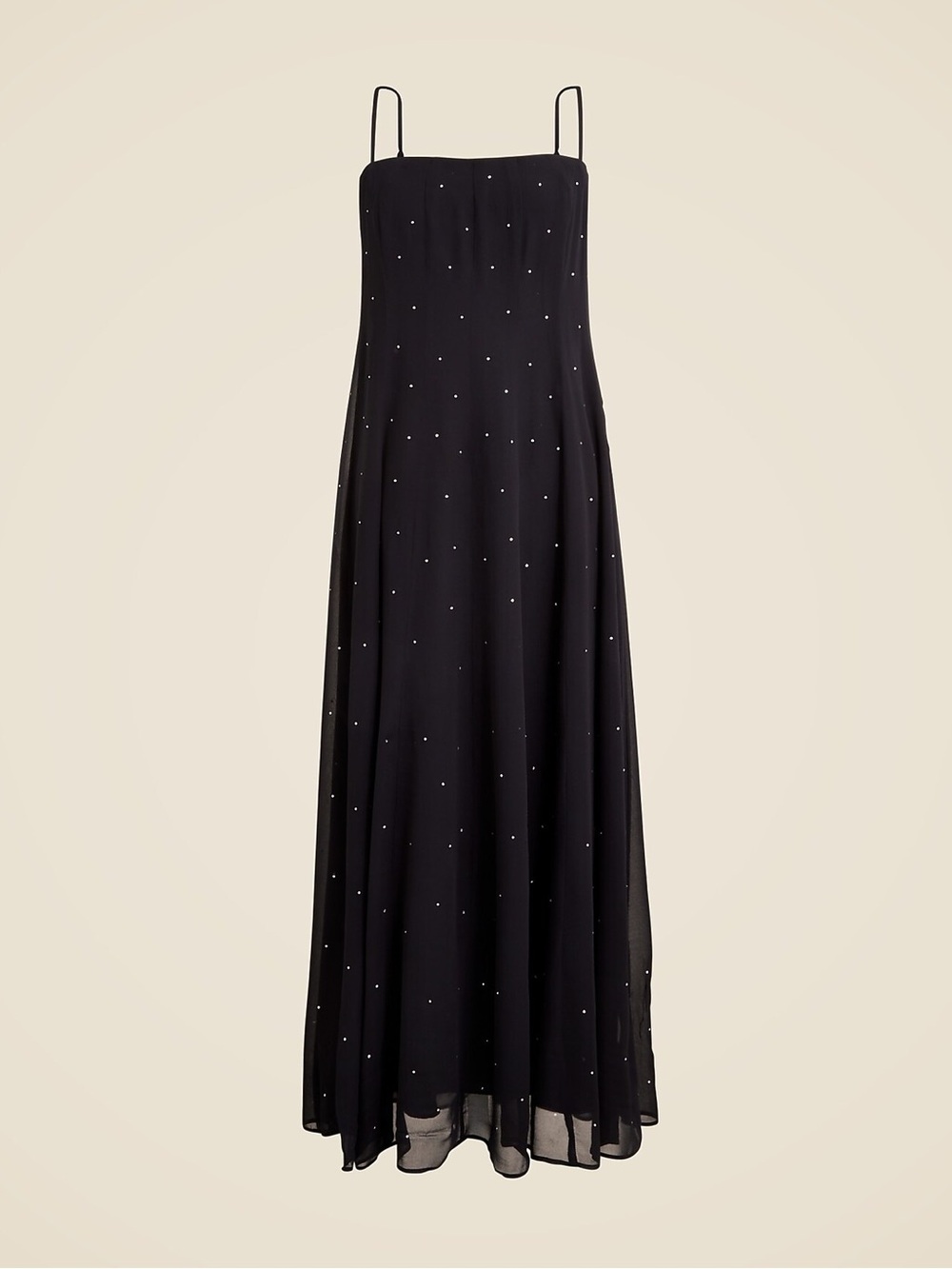 J.Crew Embellished Crystal Slip Maxi Gown Black Size 4